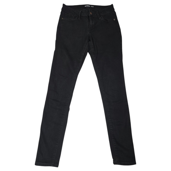 Old Navy Wom Sz 2 Rockstar Super Skinny Black Jeans Skate Surf Emo Teen Goth EUC - Picture 1 of 5